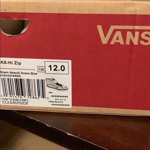 Boys Shark Tale VANS (Navy Blue & White)